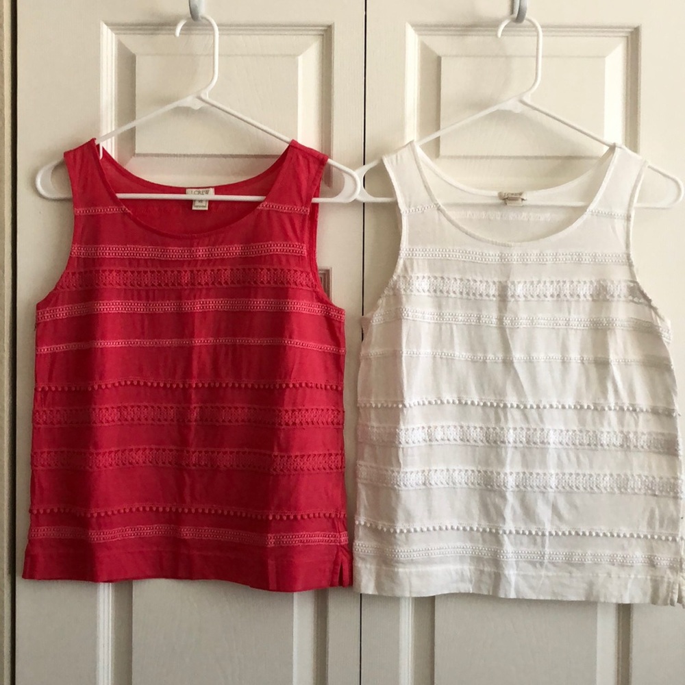 JCrew eyelet tank tops (set of 2)